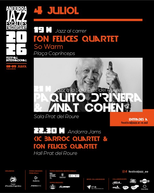 Concierto de jazz en la plaza Coprínceps con Ton Felices Quartet