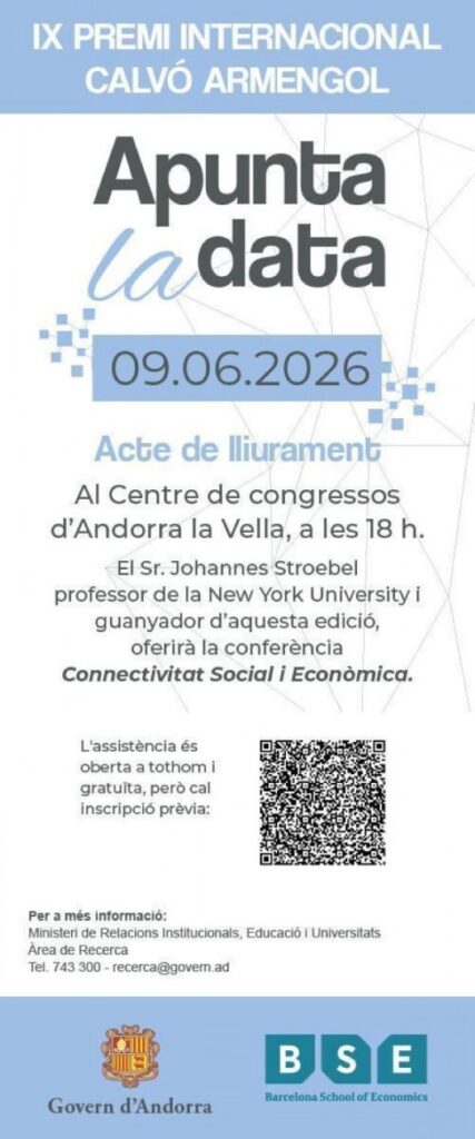 Cartel del IX Premi Internacional Calvó Armengol con detalles del evento