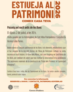 Cartel informativo sobre un paseo por el patrimonio histórico de les Bons