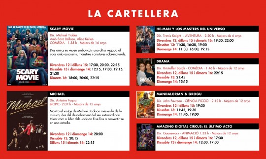 Cartellera de pel·lícules dels Cinemes Illa Carlemany del 12 al 16 de juny de 2026