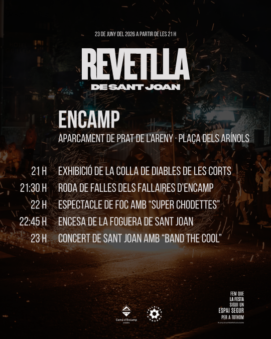 Celebración de la Revetlla de Sant Joan en Encamp con fuego y música