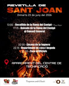 Fuegos artificiales durante la celebración de la Revetlla de Sant Joan en Ordino