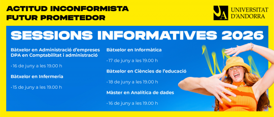 Cartel informativo sobre el bàtxelor en Infermeria en Andorra