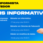Cartel de sesión informativa sobre el máster en Analítica de dades en Andorra