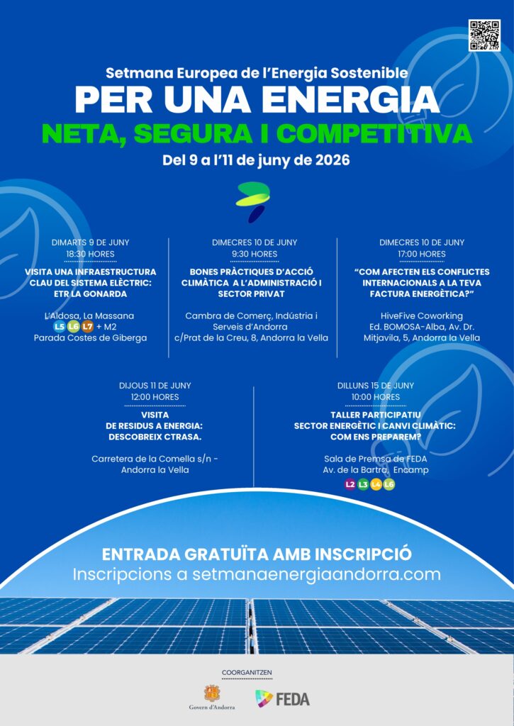 Cartel de la Setmana Europea de l'Energia amb activitats programades
