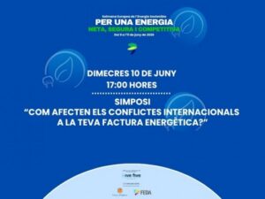 Cartel del simposio sobre conflictos internacionales y energía en Andorra