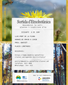 Cartel de la actividad de etnobotánica en Escaldes-Engordany