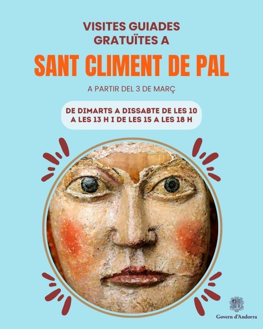 Cartel informativo sobre visitas guiadas a Sant Climent de Pal