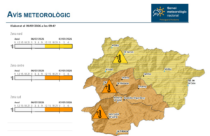 Mapa de alerta de calor extremo en Andorra por Protecció Civil