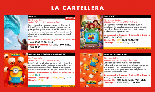 Cartellera de films dels Cinemes Illa Carlemany per al juliol de 2026