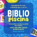 Cartel de contacontes y lectura en la piscina de La Mola