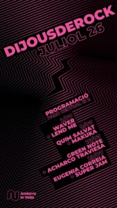 Cartel del Dijous de Rock 2026 en Andorra con programación de conciertos