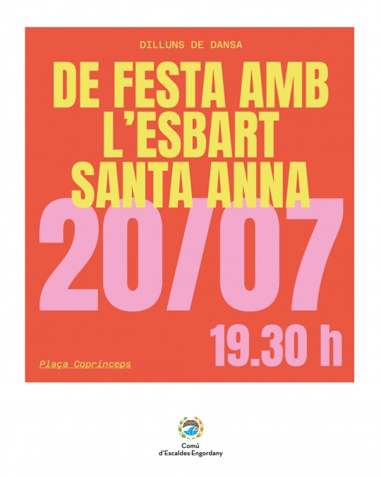 Cartel de la festa de dansa amb l'Esbart Santa Anna a Escaldes-Engordany