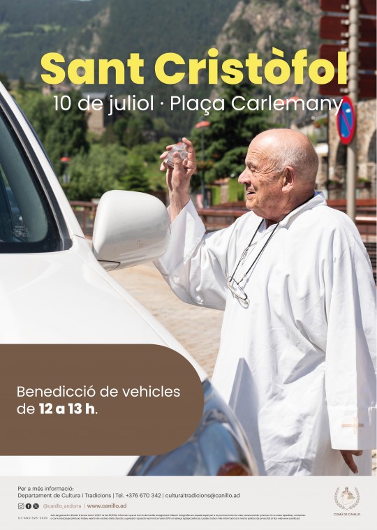 Ceremonia de bendición de vehículos en la Festa de Sant Cristòfol en Canillo