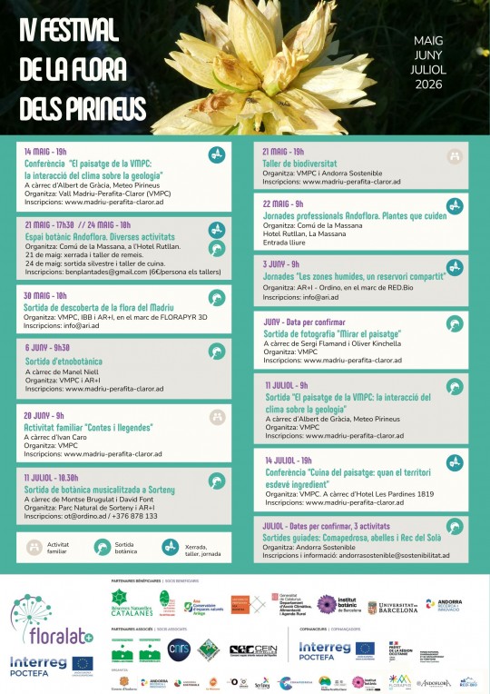 Cartel del Festival de la Flora dels Pirineus 2026 en Andorra