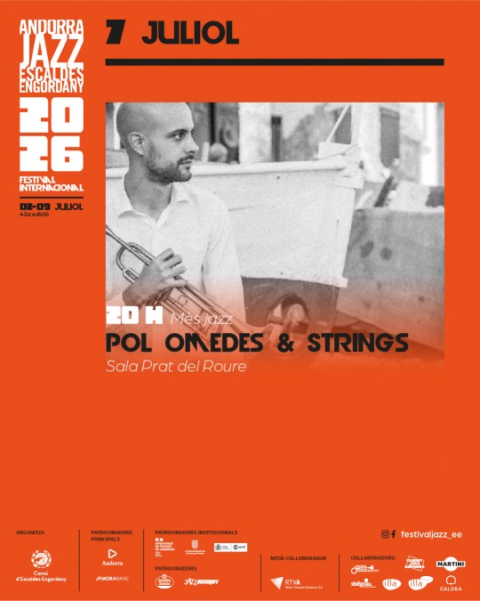 Cartel del Festival de Jazz d'Escaldes con Pol Omedes y Strings