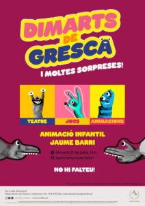 Cartel de actividad familiar en Canillo con animación infantil y juegos