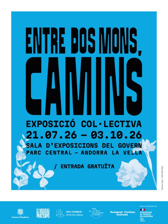 Cartel de la exposición Entre dos mons, camins en Andorra