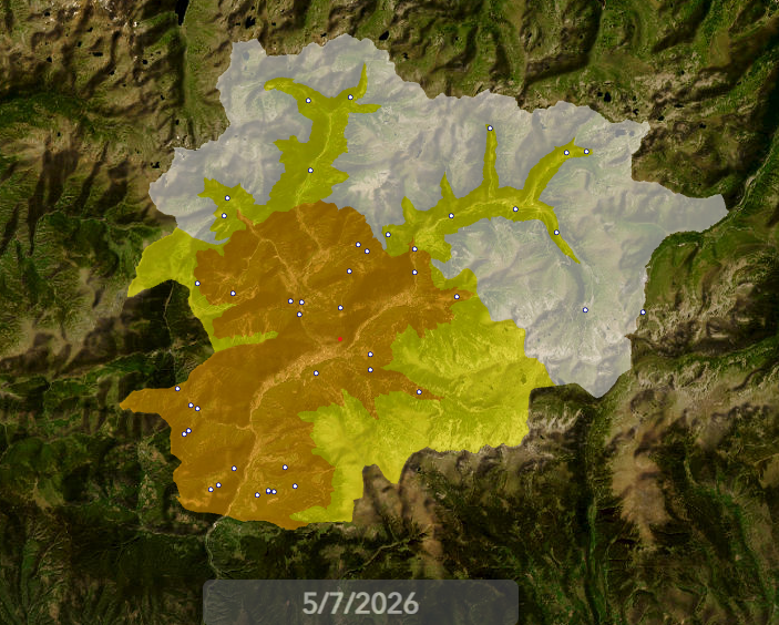Mapa de prealerta d'incendi activat per Protecció Civil