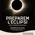 Cartel de actividad astronómica sobre un eclipse solar con Joan Pujol