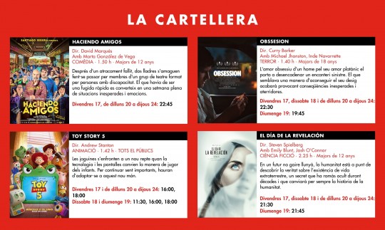 Cartellera de pel·lícules dels Cinemes Illa Carlemany a Escaldes-Engordany