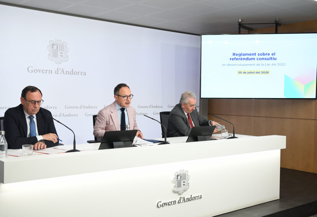 Roda de premsa sobre el reglament del referèndum consultiu a Andorra