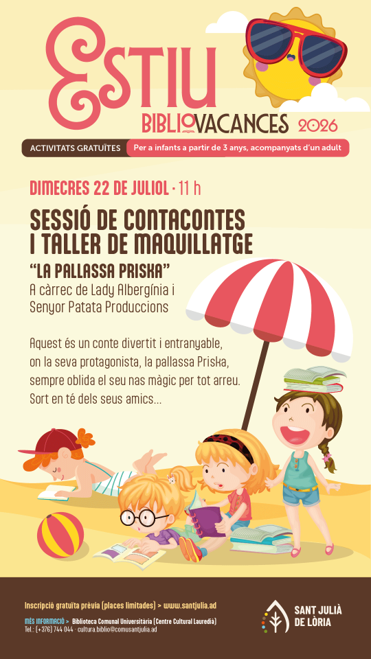 Cartel de actividad con la pallassa Priska para niños y adultos