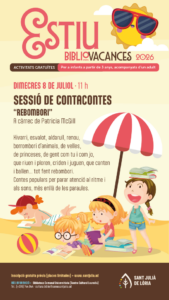 Cartel de la sesión de contacontes Rembombori para niños