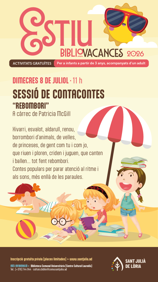 Cartel de la sesión de contacontes Rembombori para niños