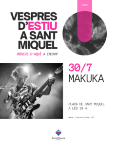 Concierto de Makuka en la plaza de Sant Miquel durante el verano.