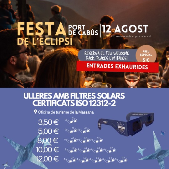 Cartel de la Festa de l'Eclipsi al Port de Cabús