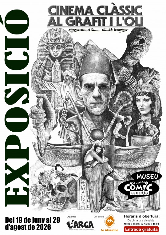 Cartel de exposición de ilustraciones de cine clásico al grafit y óleo