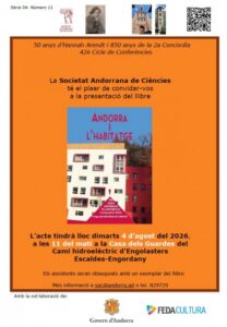 Cartel de presentación del libro Andorra i l'habitatge en Engolasters