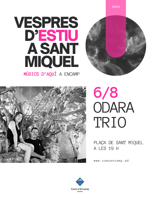 Cartel del concierto de Odara Trio en Sant Miquel