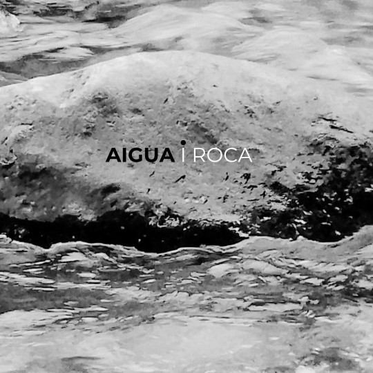 Piedra en el agua con el texto Aigua i Roca