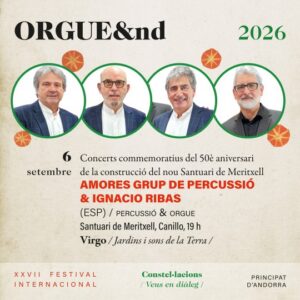 Cartel del concierto con información sobre el evento en el Santuari de Meritxell