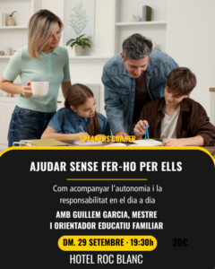 Familia trabajando junta en una conferencia sobre autonomía personal