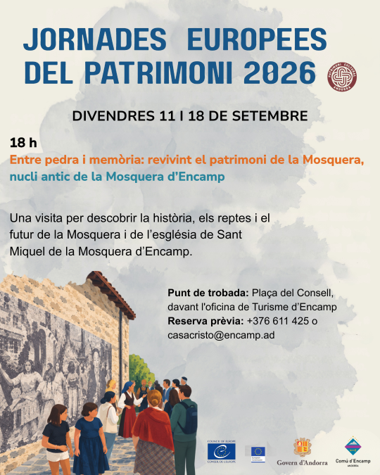 Cartel de las Jornades Europees del Patrimoni en La Mosquera, Encamp