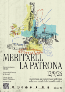 Cartel del espectáculo de música y danza dedicado a Meritxell en Andorra.