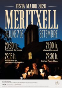 Cartel de la Festa Major de Meritxell en Canillo con horarios de eventos