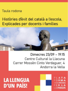 Evento sobre el uso del catalán en la educación con docentes y familias