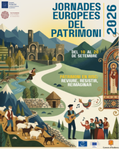 Cartel de las Jornades Europees del Patrimoni 2026 con actividades culturales