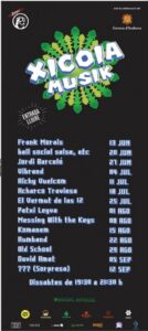 Cartel del ciclo Xicoia Musik en la Massana con artistas y horarios