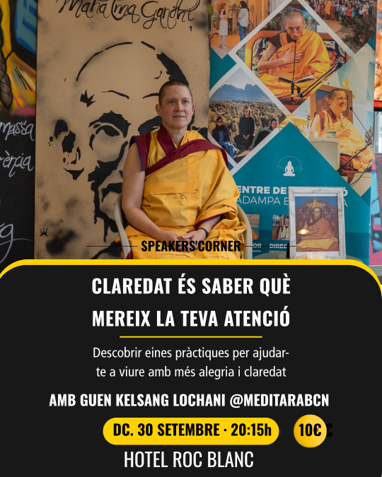 Taller sobre claredat i alegria amb Guen Kelsang Lochani a Escaldes-Engordany.