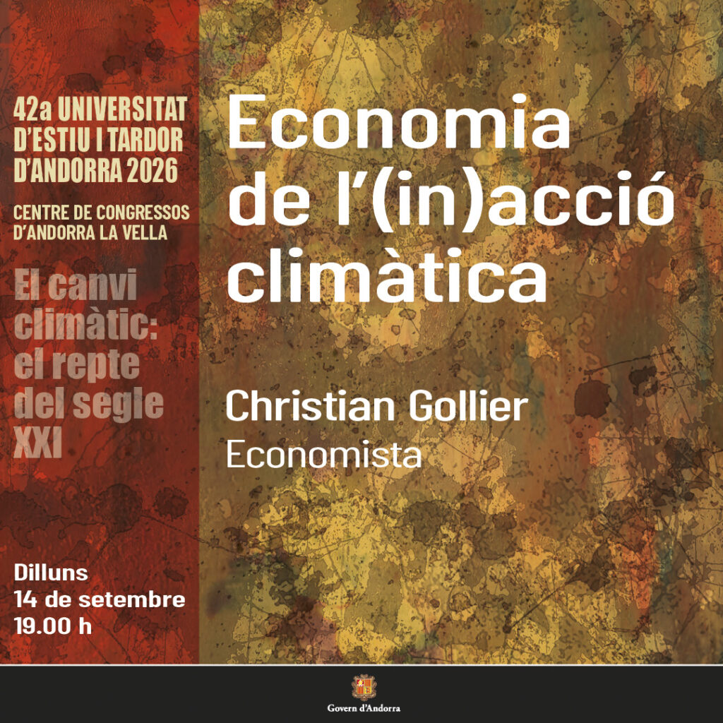 Cartel de la Universitat d'Estiu i Tardor d'Andorra sobre el canvi climàtic