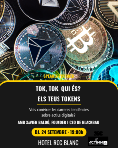 Imagen promocional de una xerrada sobre tokens digitales en Escaldes-Engordany