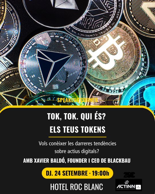 Imagen promocional de una xerrada sobre tokens digitales en Escaldes-Engordany