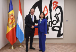 Xavier Bettel y Imma Tor durante la visita oficial en Andorra
