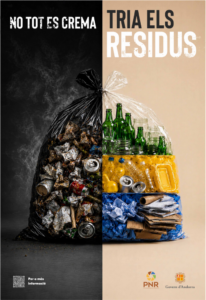 Cartel de campaña sobre separación de residuos en Andorra