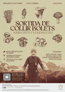 Cartel de excursión para recoger setas con Cinto Verdaguer en Canillo